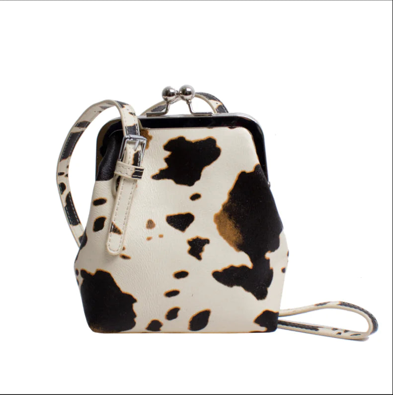 Kow Print Shoulder Tote Bag