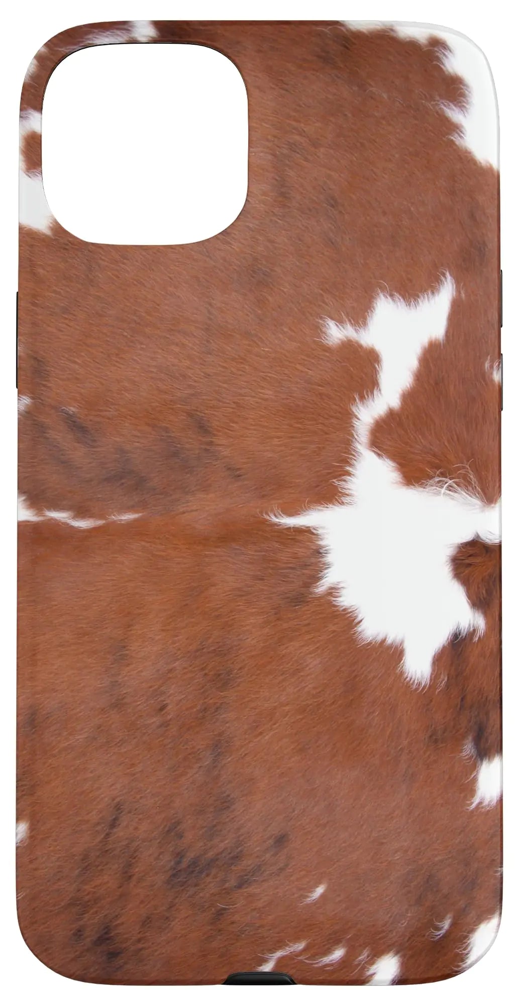 iPhone 15 Plus Western Cow Hide Red Brown White Cowhide Print Case