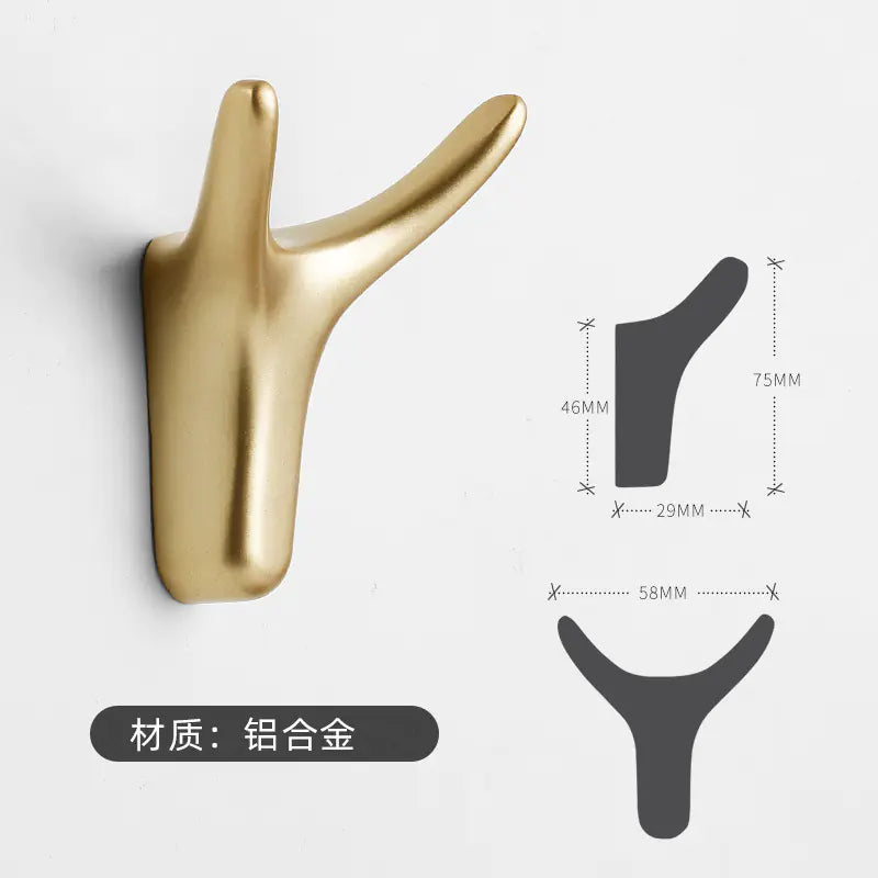 Modern Metal Wall Hooks - Nordic Horn Design