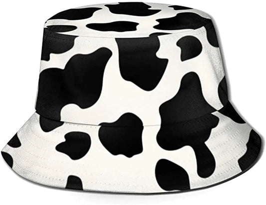 Quanhaigou Unisex Sun Hats Fashion Beach Bucket Hat for Men WomenSummer Outdoor Boys Girls Boonie Cap Breathable Packable (Cow Print)