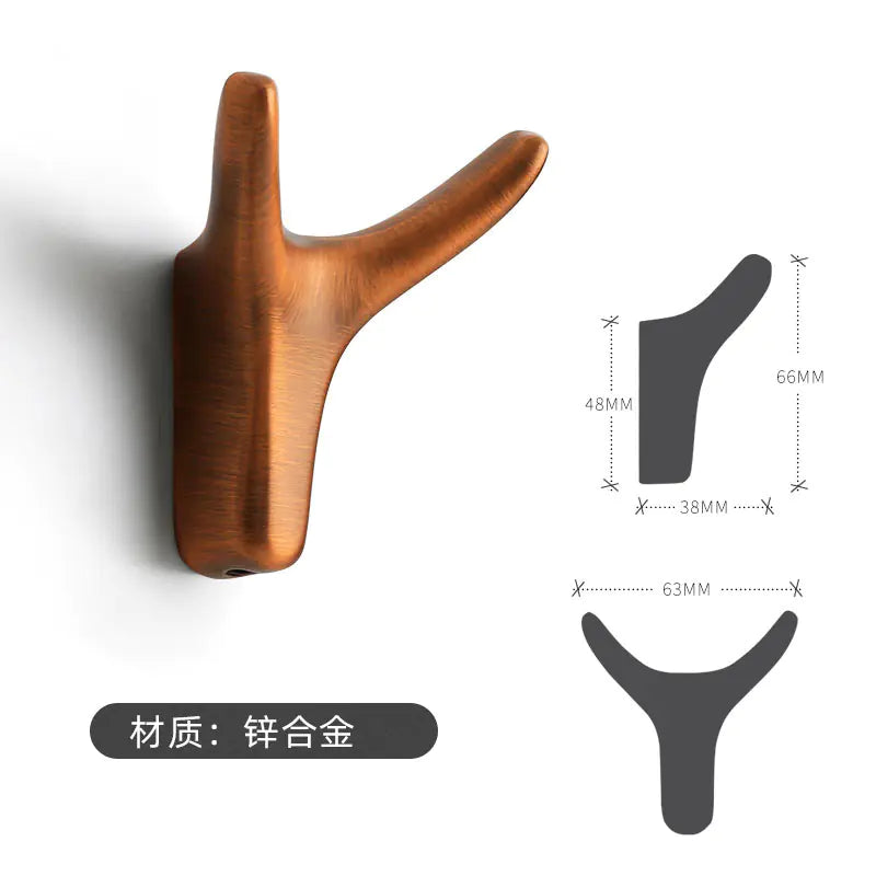 Modern Metal Wall Hooks - Nordic Horn Design