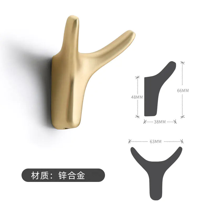 Modern Metal Wall Hooks - Nordic Horn Design