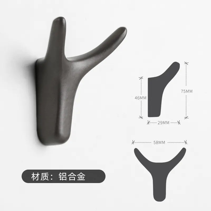 Modern Metal Wall Hooks - Nordic Horn Design