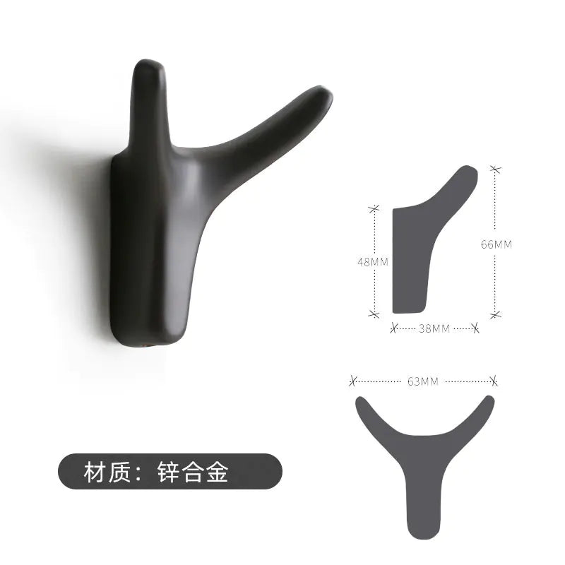 Modern Metal Wall Hooks - Nordic Horn Design