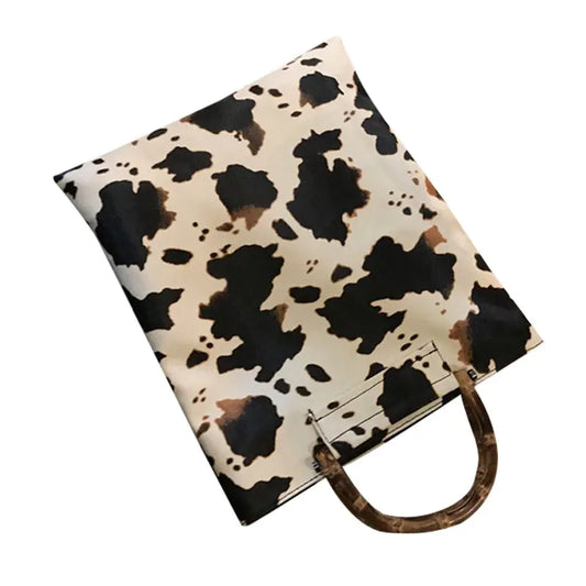 Ghost Horse Slub Portable Bag with Cow Pattern