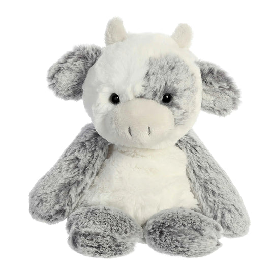 Aurora® Snuggly Sweet & Softer™ Cow Stuffed Animal - Comforting Companion - Imaginative Play - White 9 Inches