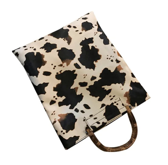 Ghost Horse Slub Portable Bag with Cow Pattern