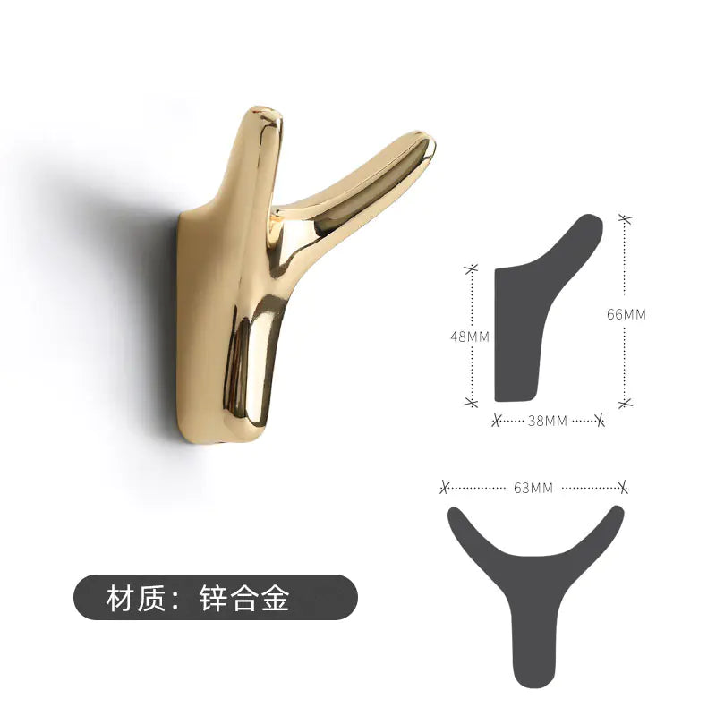 Modern Metal Wall Hooks - Nordic Horn Design