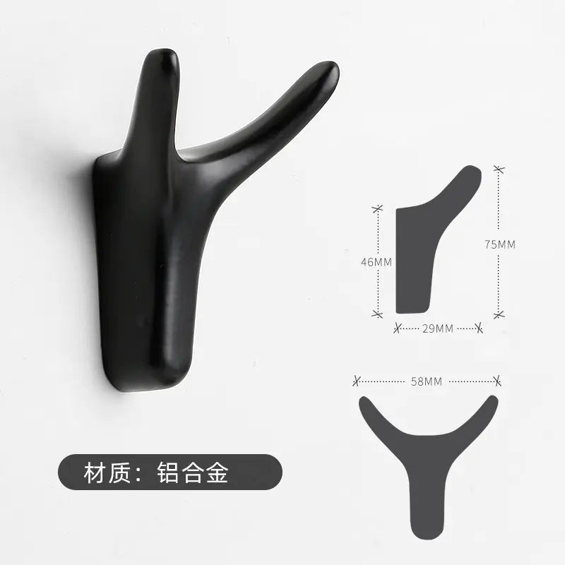 Modern Metal Wall Hooks - Nordic Horn Design