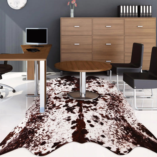 Kooky kowhide Rug 6 x 7.2 FeetWestern Decor Faux Cowhide RugThickened Cow Print RugCow Rug for Bedroom Living Room Home Office Decor