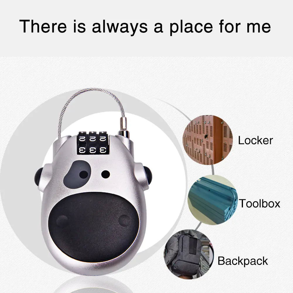 Cow Retractable Wire Rope Lock and Luggage Lock